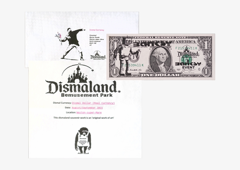 1 $ "banksy Dismaland" Banknote - Dan Bilzerian Signed Autographed Dollar Bill King, transparent png #1590937