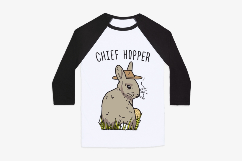 Chief Hopper Parody Baseball Tee - Shits About To Get Real Unicorn, transparent png #1591078