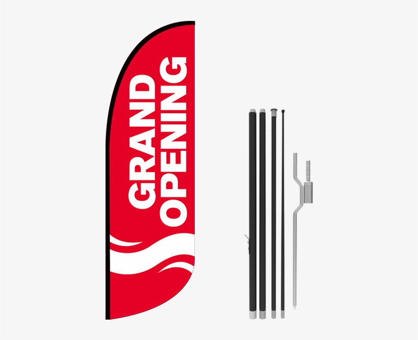 10ft Grand Opening Stock Blade Flag With Ground Stake - Stock, transparent png #1591840