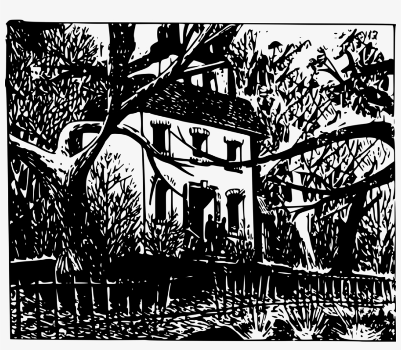 Visual Arts Creepy Ghost Halloween Haunted House - Illustration, transparent png #1592243