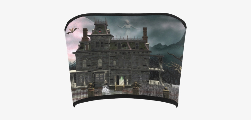 A Creepy Darkness Halloween Haunted House Bandeau Top - Haunted House 1 Shower Curtain, transparent png #1592454