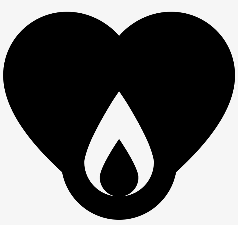 Fire In Heart Icon Free Download And Vector Png Flamme - Flame, transparent png #1593574