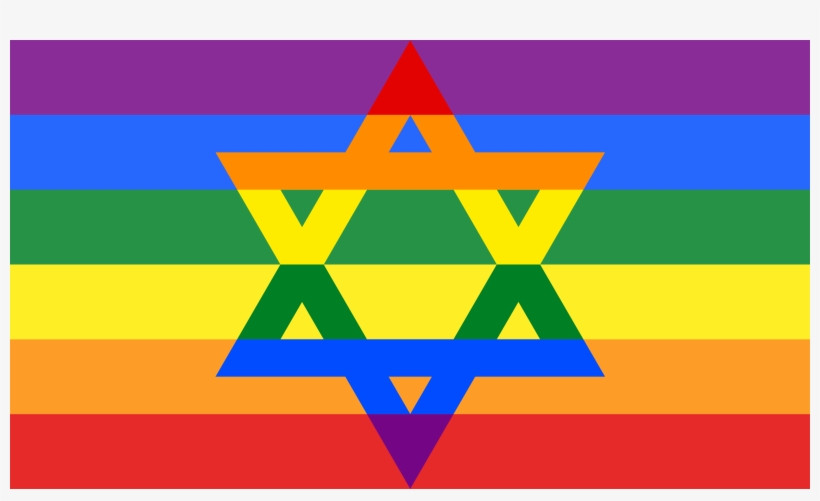 Starofdavidgay Big Image Png - Gay Flag With Star Of David, transparent png #1593758