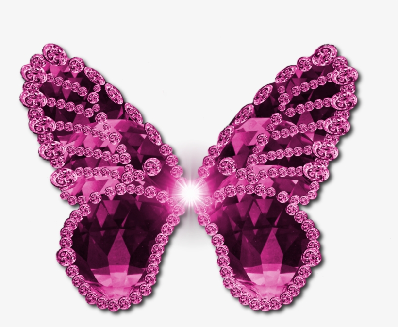 Diamond Clipart Hot Pink - Pink And Black Butterfly Png, transparent png #1594128