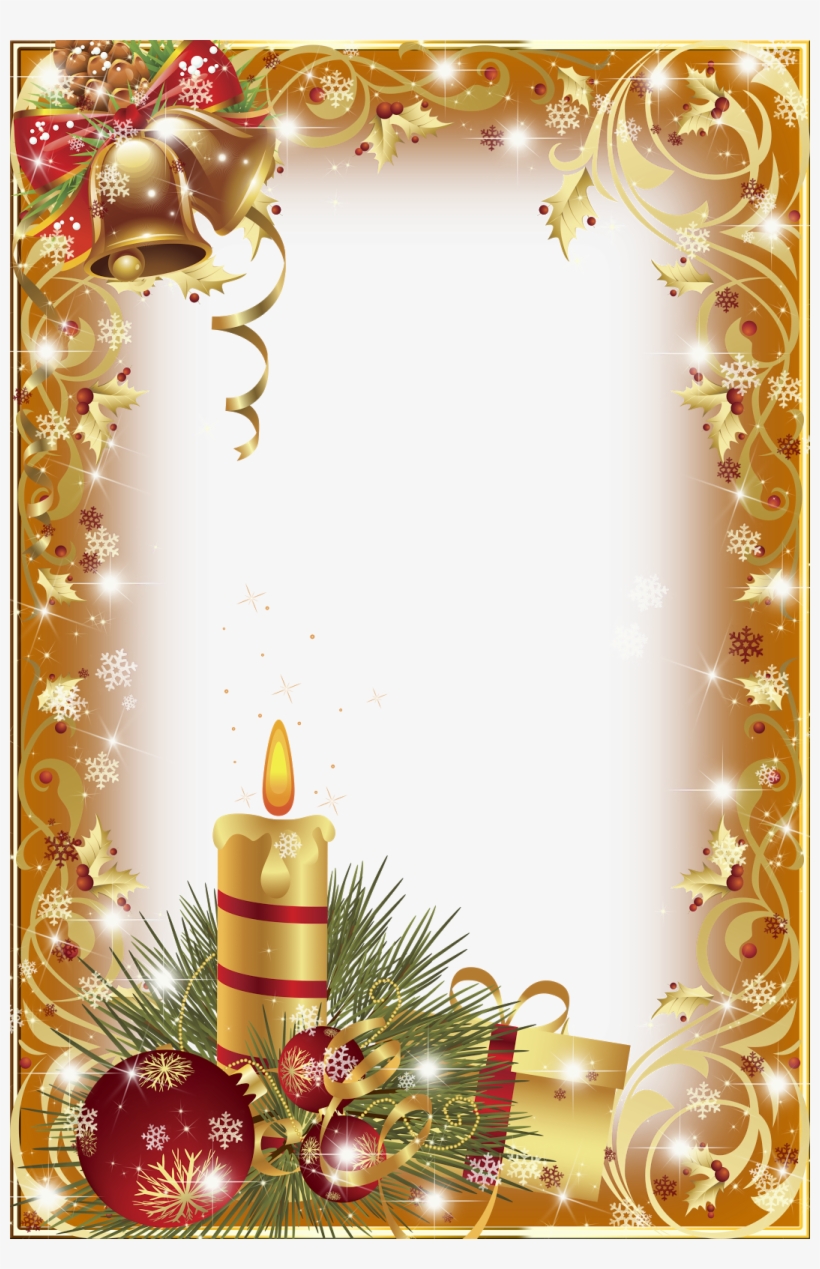 Marcos De Navidad Vertical - Christmas Photo Frame Psd, transparent png #1595215