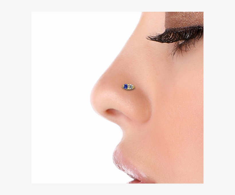 Freshtrends Luxe Double Diamond Nose Ring - Twisted Nose Hoop, transparent png #1595444
