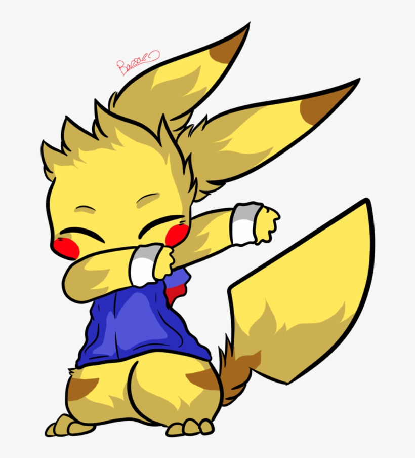 Picture Black And White Dabbing Drawing Eevee - Wwe Pikachu, transparent png #1596209