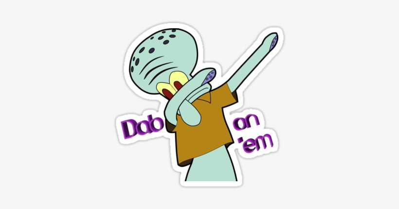 Ideal Red Iphone 5 Background Dabbing Squidward Stickers - Draw Squidward Dabbing, transparent png #1596362