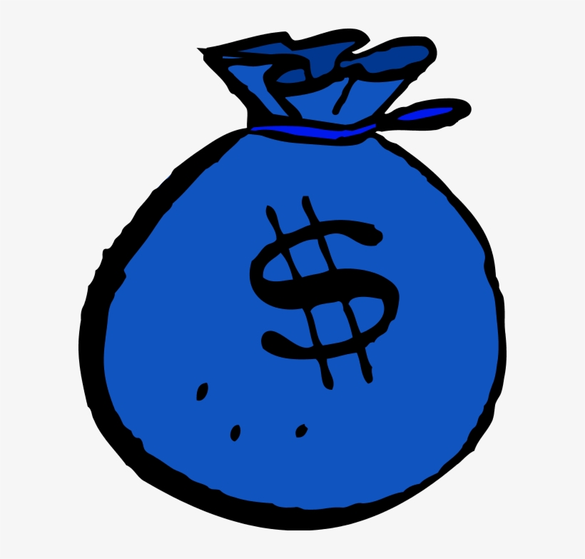 Blue Clipart Money - Cartoon Money Bag Transparent, transparent png #1596857