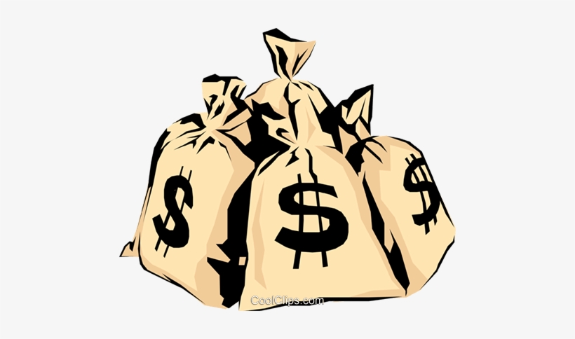 Money Bags Royalty Free Vector Clip Art Illustration - Money Bags, transparent png #1596901