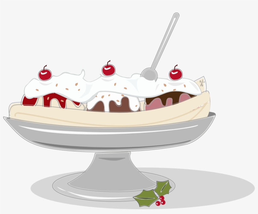 Christmas Banana Split - Banana Split Vector Png, transparent png #1596947