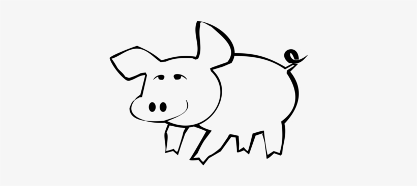 Guinea Pig Drawing Coloring Book Piggy Bank - Outlines Of A Pig, transparent png #1597321