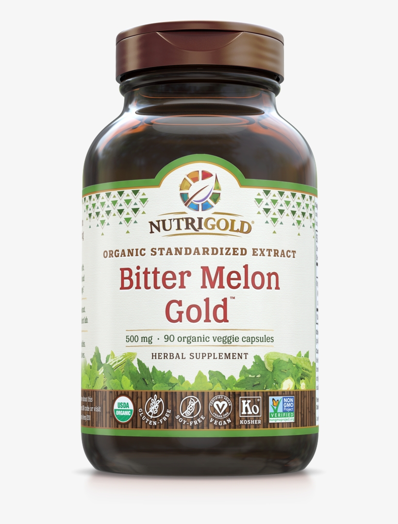 Bitter Melon Gold - Nutrigold Bitter Melon Gold 500 Mg 90 Vegetarian Capsules, transparent png #1598240