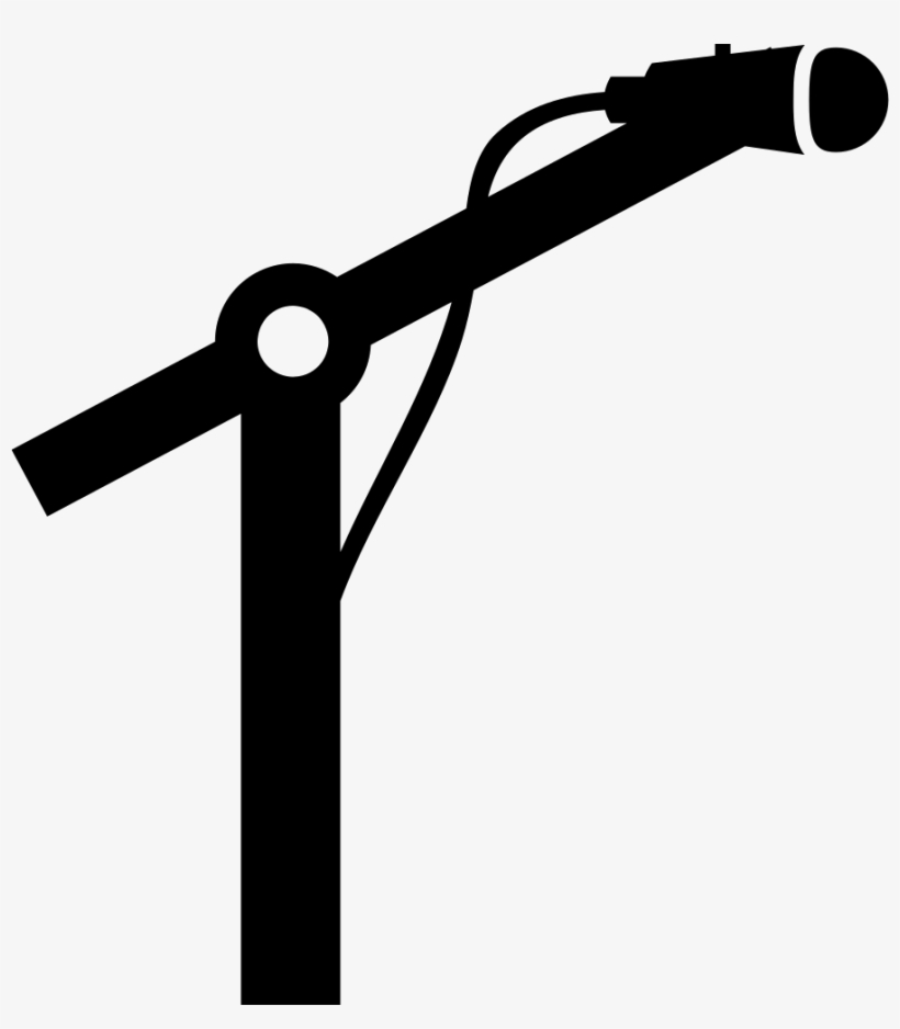 Microphone On A Mic Stand Comments - Standing Mic Icon Png, transparent png #1599145