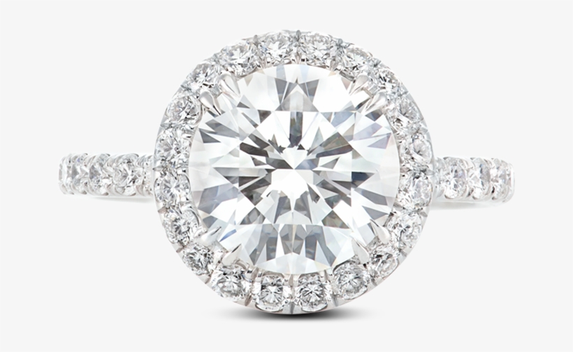 Ring Tiara Halo Round Diamond Crown Basket Pink - Pre-engagement Ring, transparent png #1599324