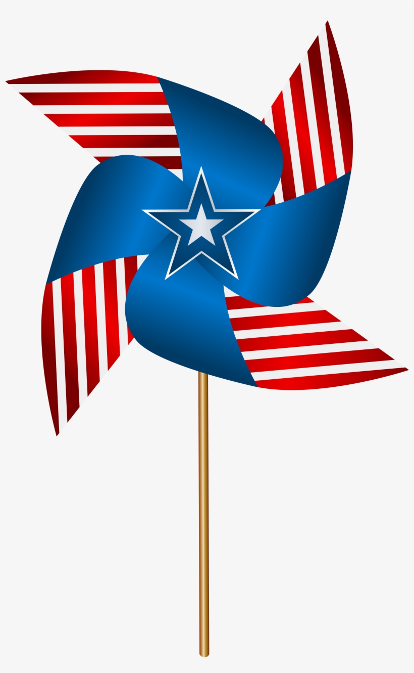 Usa Pinwheel Transparent Png Clip Art Image - 4th Of July Clipart Transparent, transparent png #160140