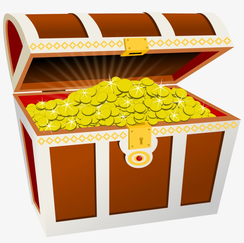 Treasure Chest Transparent Images - Gold Coin Box Png, transparent png #160235