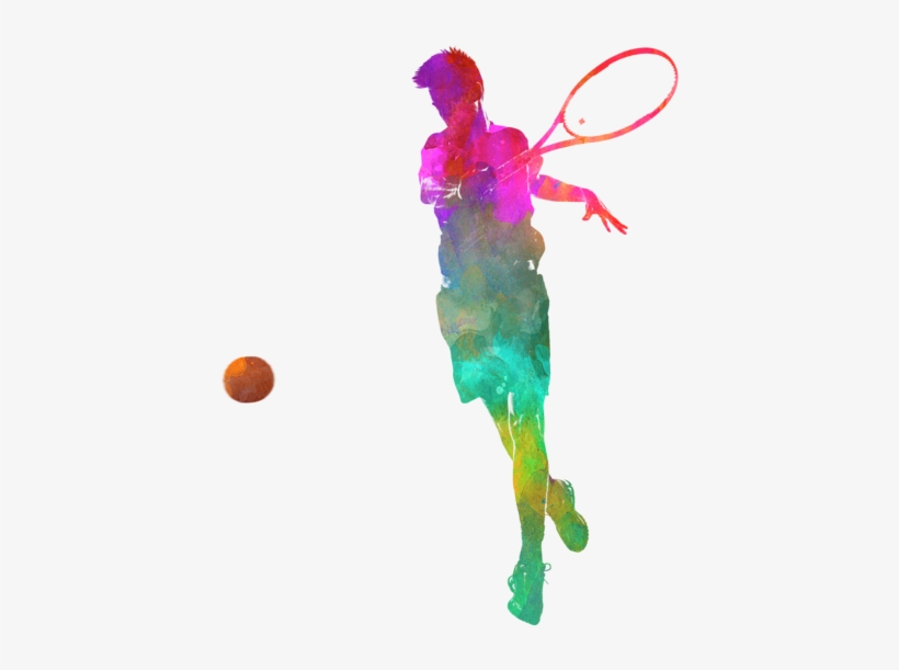 Bleed Area May Not Be Visible - Man Tennis Player 01 In Watercolor, transparent png #160328