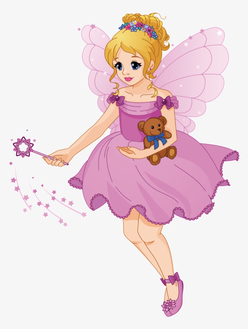 Pink Fairy Flower Fairy Pattern Elements - Cute Princess Girl Cartoon, transparent png #160355