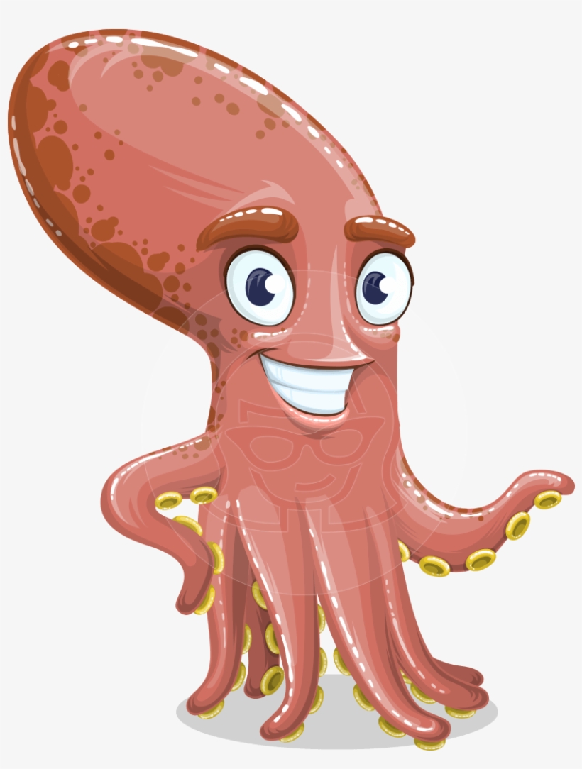 Vector Octopus Cartoon Character - Cartoon Octopus Png - Free Transparent  PNG Download - PNGkey