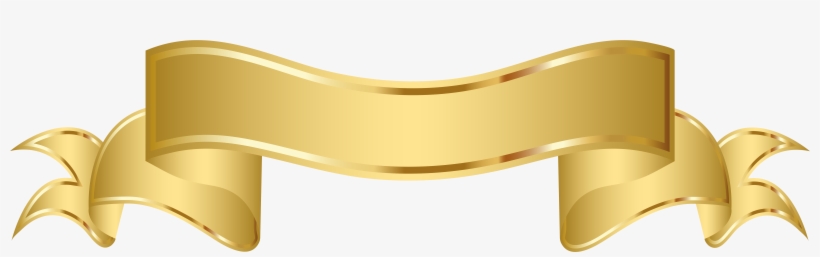 Gold Banner Clipart Png Image - Ribbon Banner Gold Png, transparent png #160819