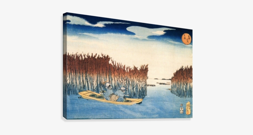 Omori Rice Canvas Print - Giclee Painting: Utagawa's Seaweed Gatherers At Omori,, transparent png #161099