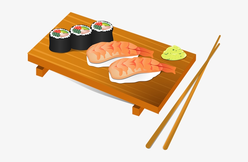 Sushi Chopsticks Fish Food Japan Japanese - Sushi Clipart, transparent png #161489