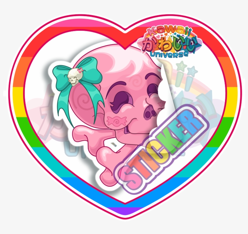 Cute Pink Skull Sticker, transparent png #162357