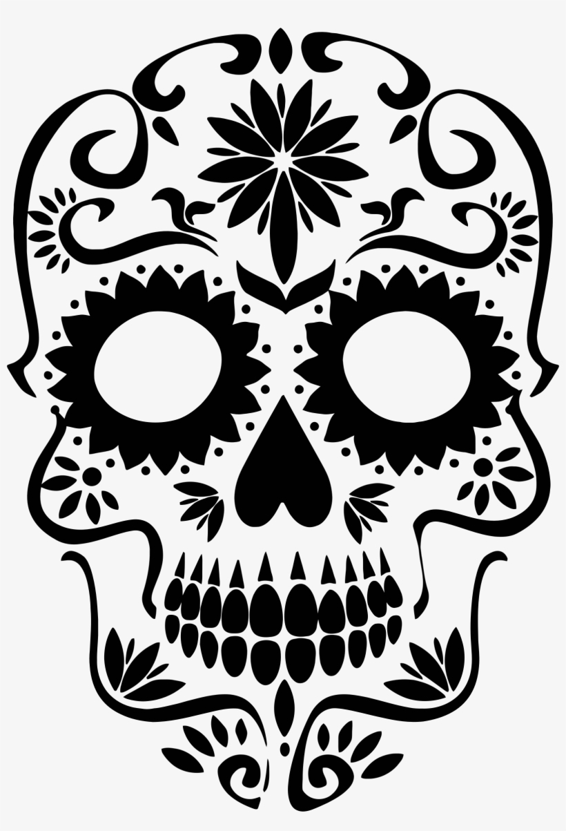 Clipart Royalty Free Download Silhouette Big Image - Clip Art Sugar Skull, transparent png #162387