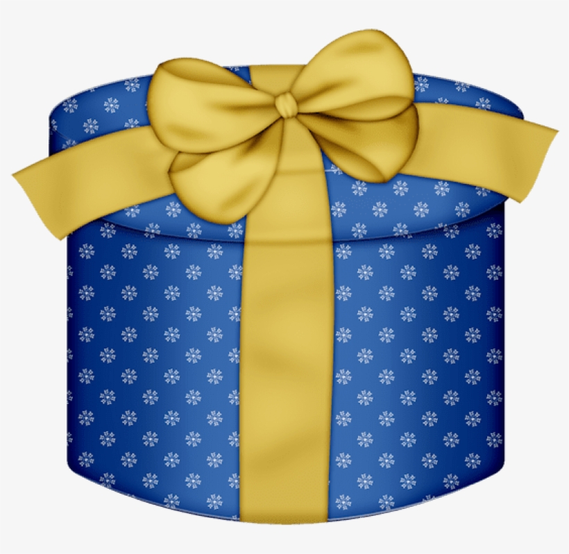 Gift Clipart Gift Box - Blue Round Gift Box, transparent png #162811