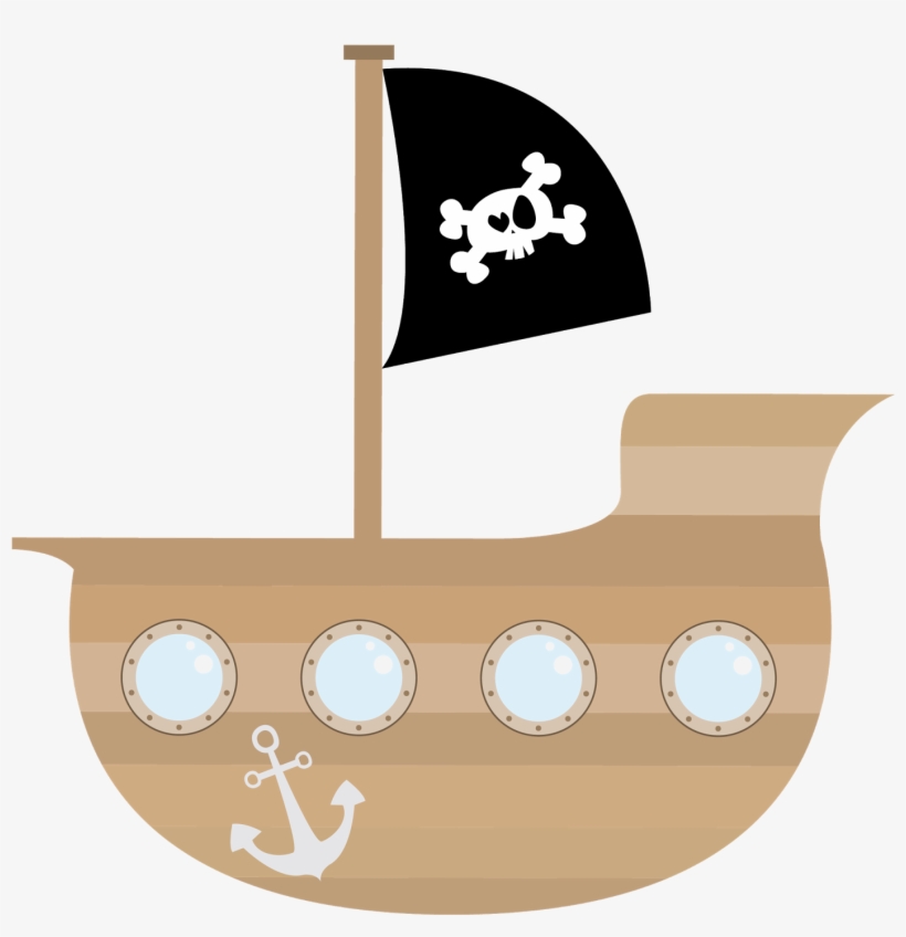 Cartoon - Pirate Ship Clipart Png, transparent png #162955