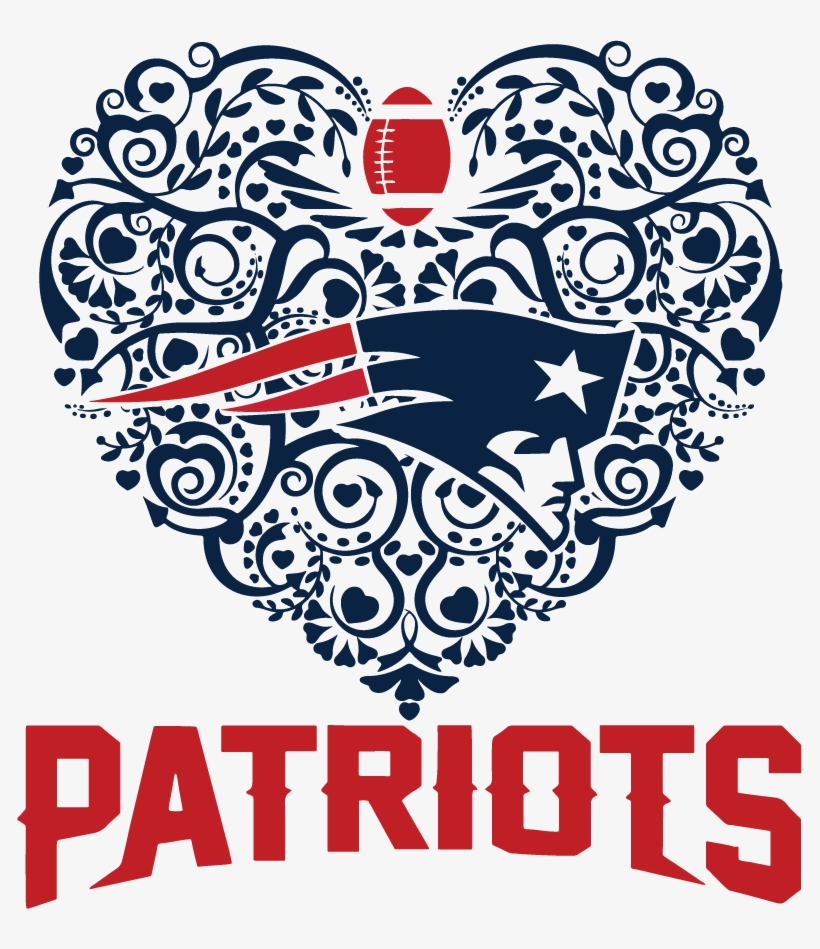 Patriots Football Sport Heart Dxf Svg - New England Patriots Logo, transparent png #163487