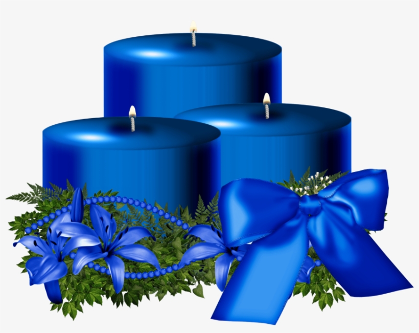 Free Png Blue Christmas Candle Png Images Transparent - Blue Christmas Candle Png, transparent png #163582