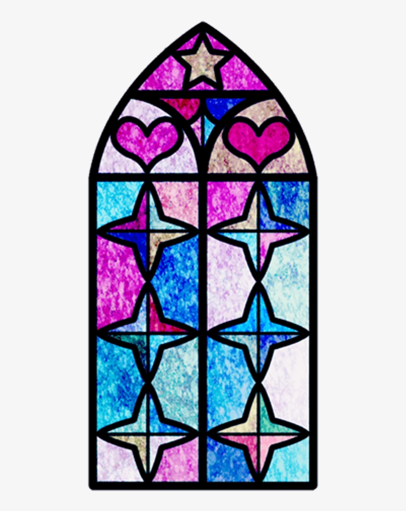 Window Mosaic Geometric Heart Star Watercolor - Social Media, transparent png #164264