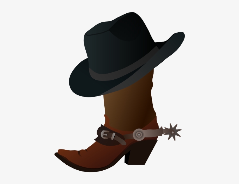 Western Clipart Cowgirl Boot - Cowboy Boot And Hat Clipart, transparent png #164525