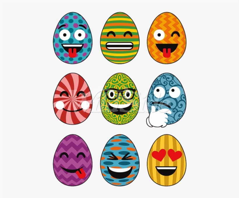 Nine Easter Eggs Emoji Faces - Onze Vader Gebed Tekst, transparent png #164567