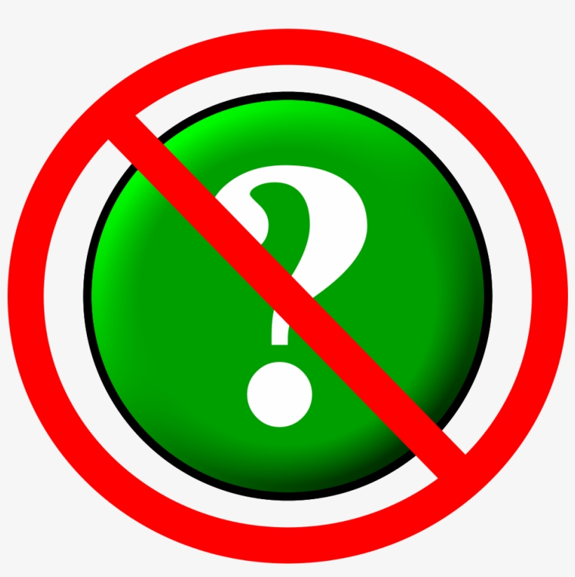 Circle No Questions - Question Mark Crossed Out, transparent png #164615