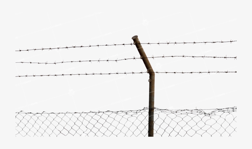 Barbed Wire Fence - Fence, transparent png #164649