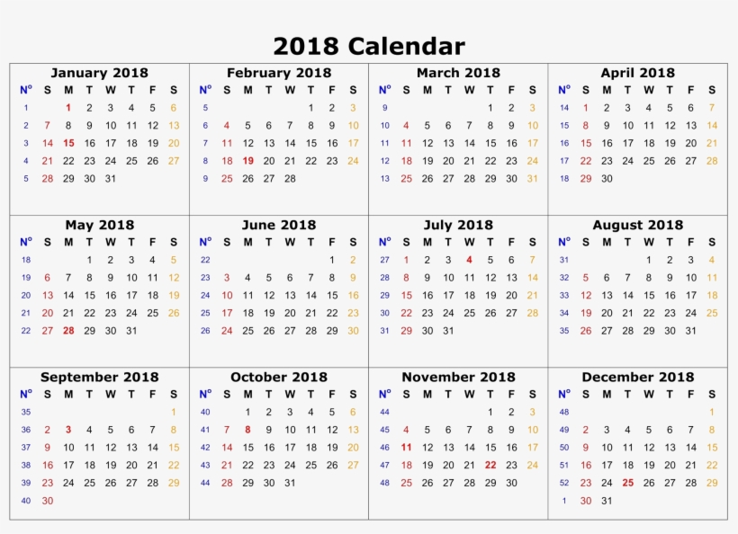 2018 Calendar Png Pic Background - 2019 At A Glance Calendar, transparent png #164784