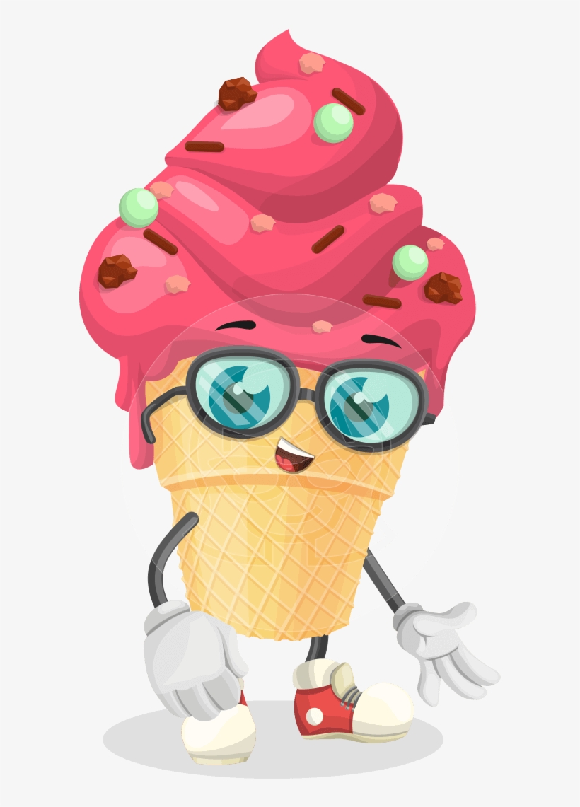 Smart Cartoon Character Frosty - Ice Cream Vector Cartoon, transparent png #164808