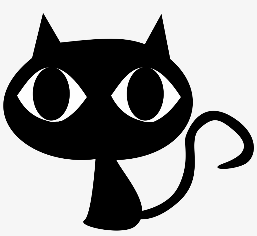 Black Cat Png Transparent - Cute Black Cat Vector, transparent png #164884