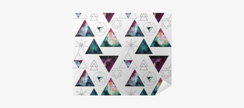 Pattern With Watercolor Nebula In Triangles And Sacred - Sacred Geometry, transparent png #165397