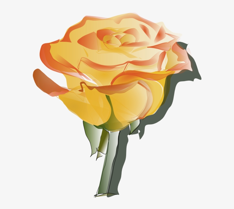 Peach Flower Clipart Sparkle - Yellow Rose Single Gif, transparent png #165493