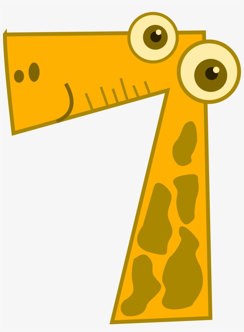 Number Counting Numerical Digit Mathematics Download - Animal Number 7 Clipart, transparent png #165538