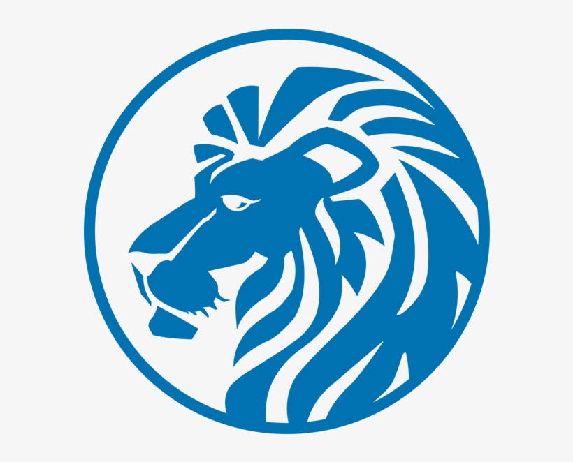 Lion Head Blue - Lion Head Logo Png, transparent png #165559