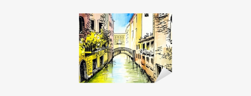 Сanal In Venice Sticker • Pixers® • We Live To Change - Designart 'canal In Venice' Cityscape Metal Wall Art,, transparent png #166381
