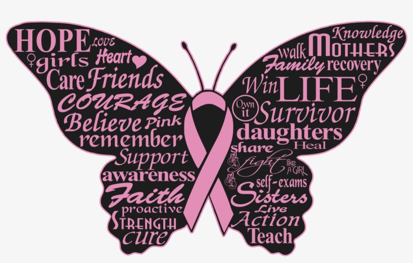 Butterfly Burst Breast Cancer Ribbon Transparent Png Svg Vector File ...