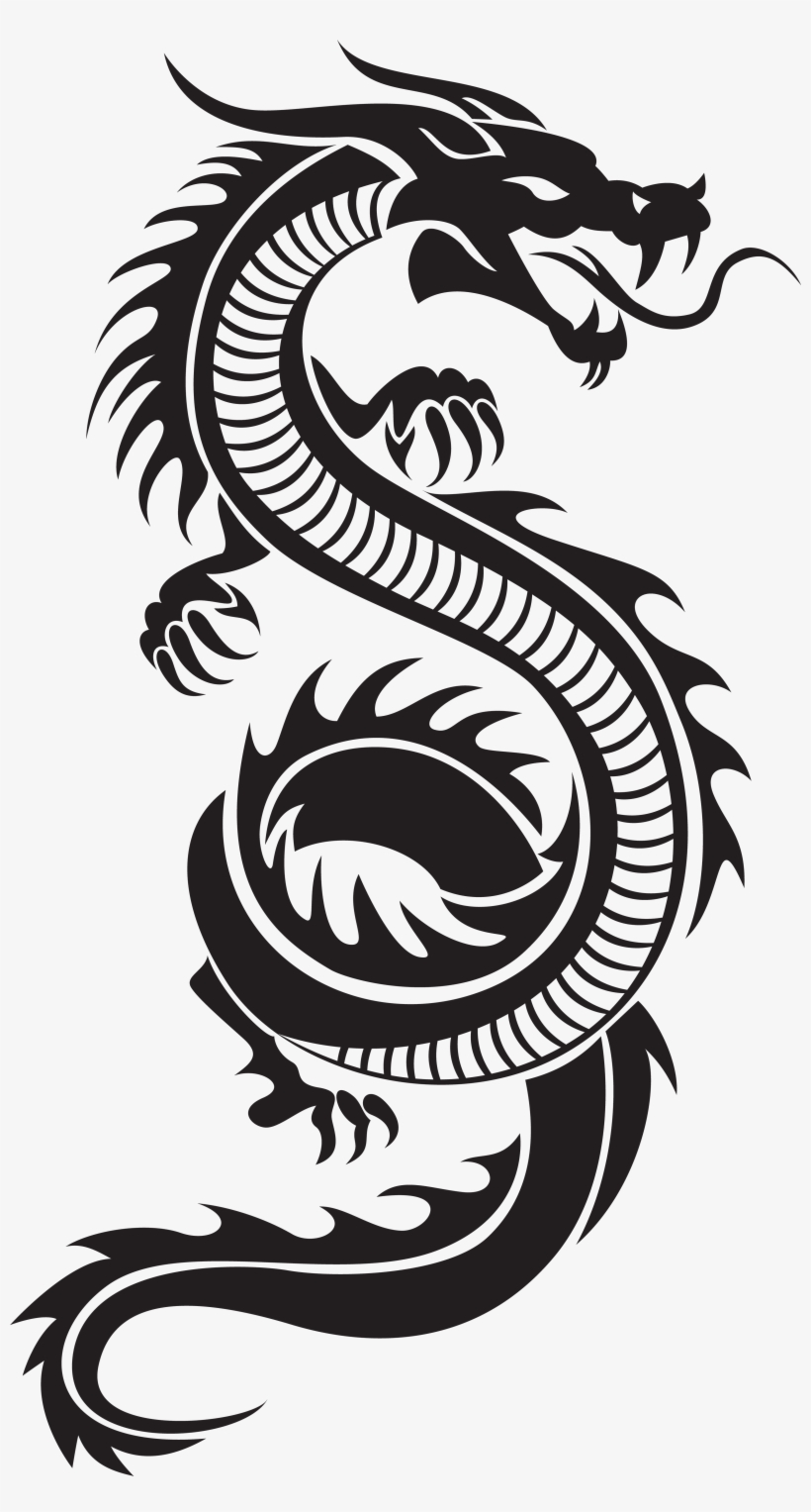 Chinese Dragon Silhouette Png Clip Art - Chinese Dragon Silhouette Png, transparent png #166642