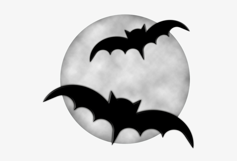 Halloween Moon With Bats Png Clipart - Halloween Bat Clip Art, transparent png #166684