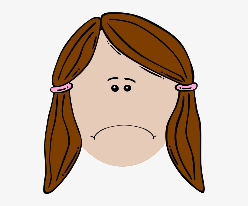 Sad Girl Face Cartoon, transparent png #166848